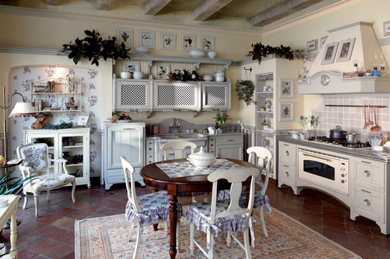 Дизайн интерьера кухни в стиле "Прованс" - Французская кухня кантри прованс, оформление декора